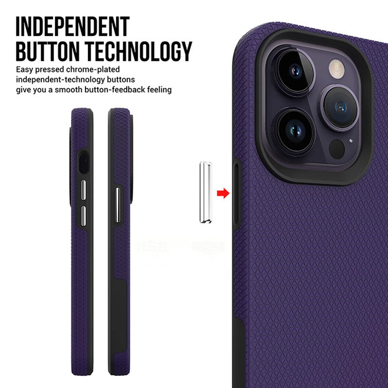 Hybrid Armor Shockproof Case For iPhone 11 12 13 14 15 16 Pro Max XR XS Plus Coque Protective Cover Supports Wireless Charging