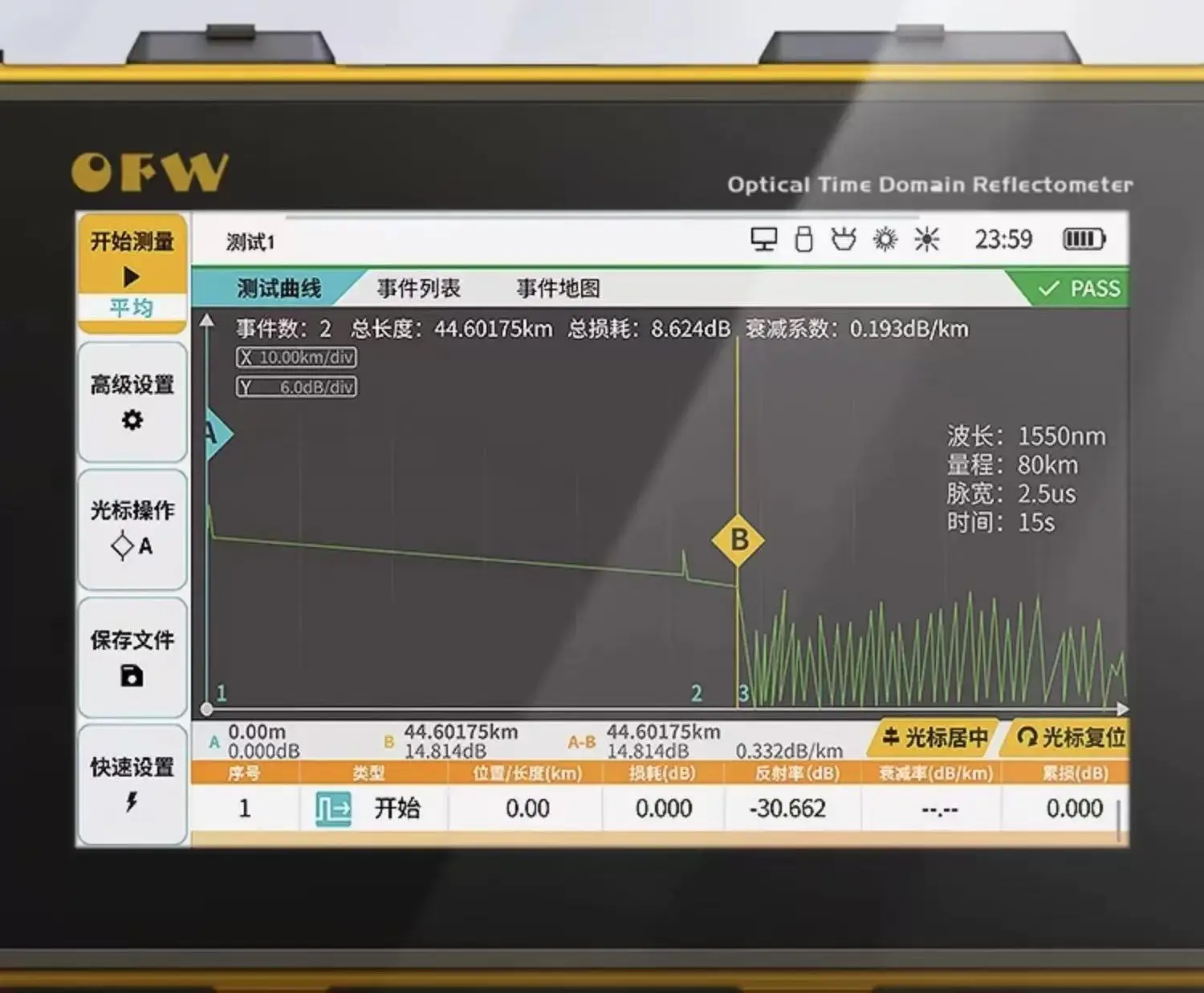 NEW  1PCS  OTDR 1310 1550 1625nm Active Fiber Live Tester Optic Reflector Optical Reflectometer Touch Screen OPM VFL iOLA