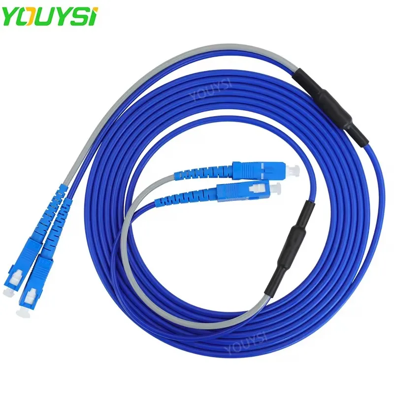 YOUYSI SC/UPC-SC/UPC Singlemode Armored Patch Cord 2 cores 3M-30M SM PVC Jacket SC LC FC 2 fiber Optical Fiber Jumper Cable