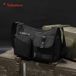 VOLUNTEER Men's Crossbody Bag Oxford Cloth Waterproof Work Shoulder Bags Men Casual Outdoor Travel Commuter Large Capacity Bag