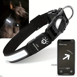 New Pet Collars WaterProof Led For Apple Airtag GPS Finder Light USB Dog Walking Swimming At Night Tracker Case Dog accessories