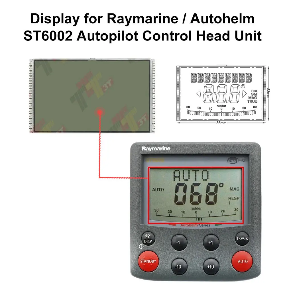 OEM Numbers E12098-P Display for Raymarine / Autohelm ST6002 Autopilot Control Head Unit