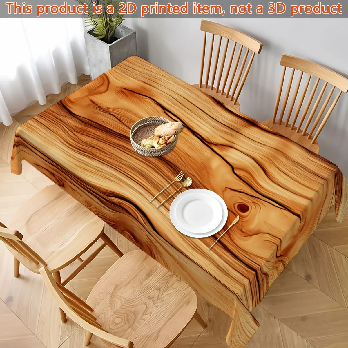 JIT, 1pc original wood grain printed pattern rectangular tablecloth, polyester fiberzyc