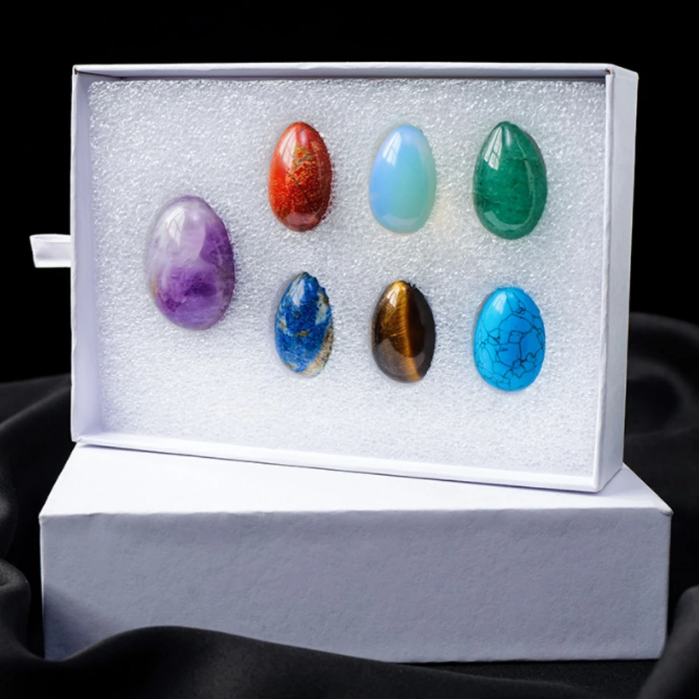 Natural Crystal Egg Set, Semi-Precious Stones, Easter Egg Set, Tabletop Ornament, Home Decoration