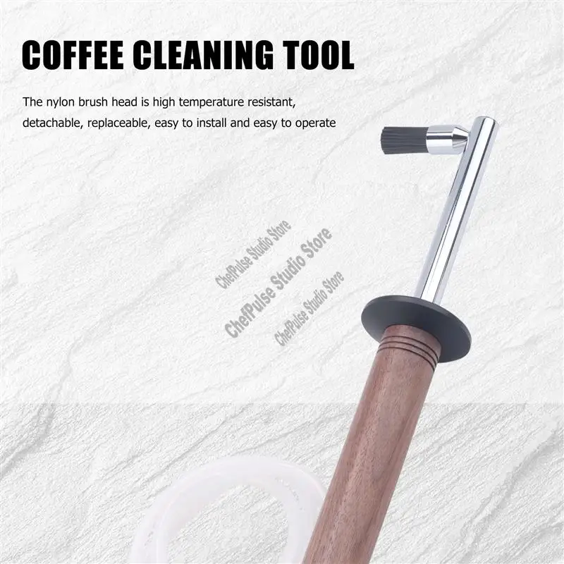 

A68M-Щетка для чистки паром для кофемашины, нейлоновая щетка для чистки деревянной ручки с защитой от ожогов, инструмент для чистки кофемашины