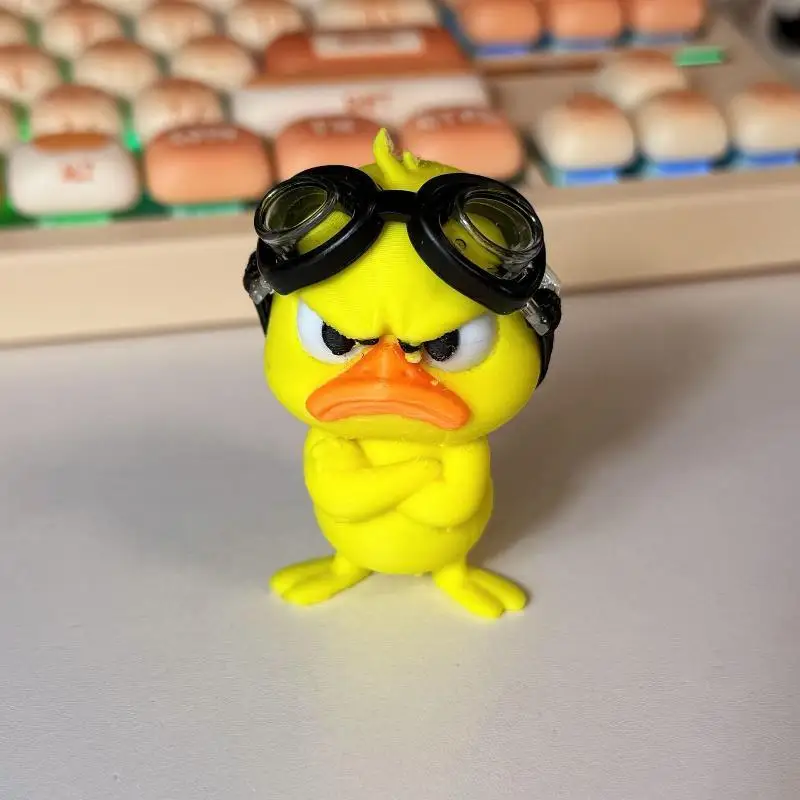 New Angry Yellow Duck Statue White Eyed Funny Duck Humorous Indoor Outdoor Christmas Home And Car Decoration
