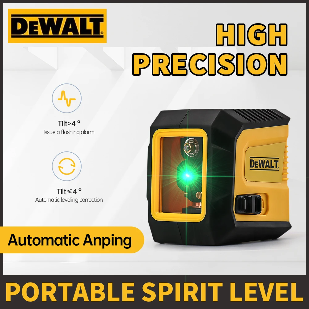 DEWALT  2-Lines Green Beam Horizontal And Vertical Mini Laser Level Rechargeable  High-Precision  Automatic Leveling Power Tools