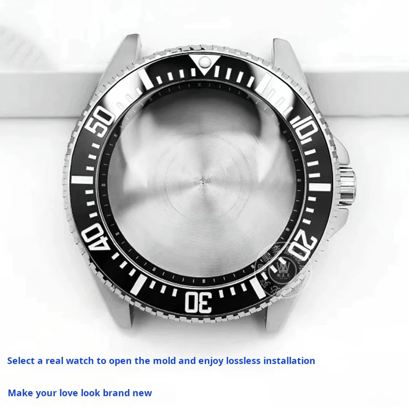 MDV-107 Swordfish water ghost Bevel Ceramic Ring For Casio MDV-106 Watch bezel ring Digital Scale Luminous Beads Slant Ring Men