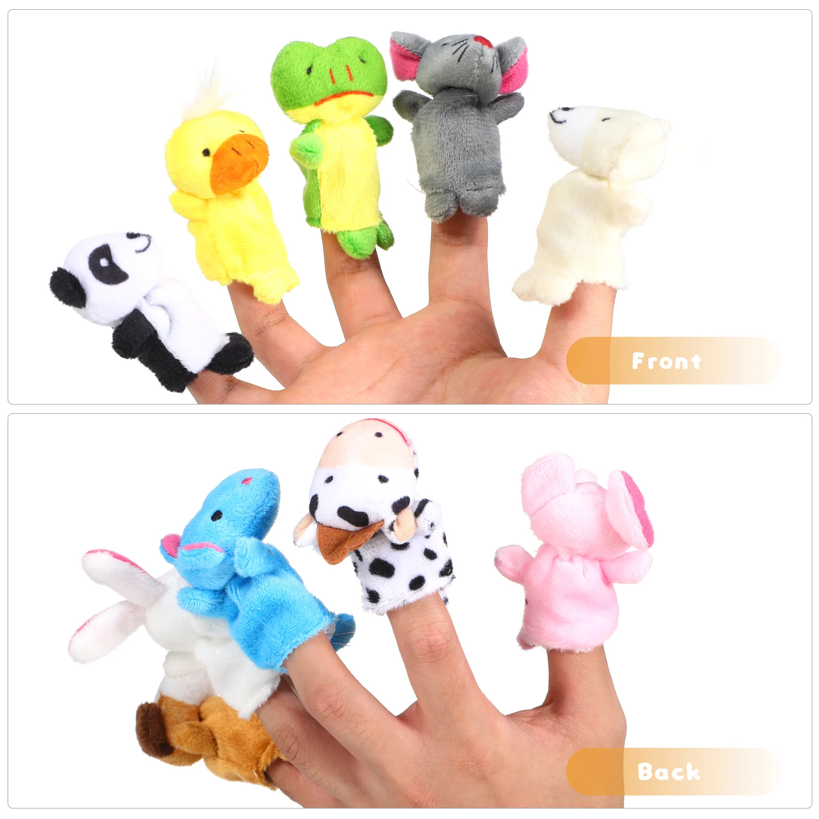 10 Stück Fingerpuppen für Kinderspielzeug, Babyspielzeit, Handplüschpuppen, Tierpuppen, flexibel