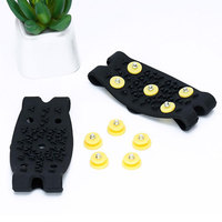 2 Pairs Black TPE Ice Grippers Non slip Shoes Cover Outdoor Climbing Supplies Kids Snow Crampon Spikes Anti Boots
