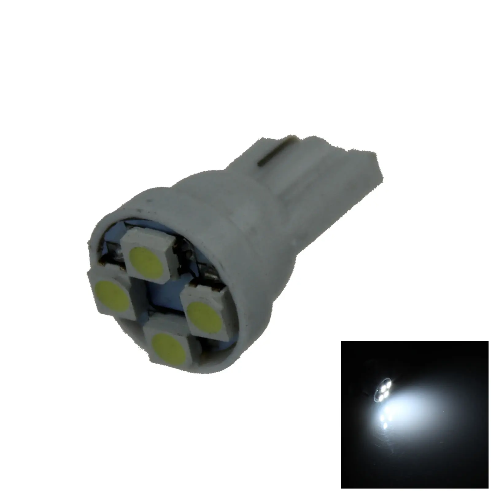 1x White Auto T10 W5W Interior (Map/Dome) Light 4 Emitters 3528 SMD LED 657 1250 1251 A020