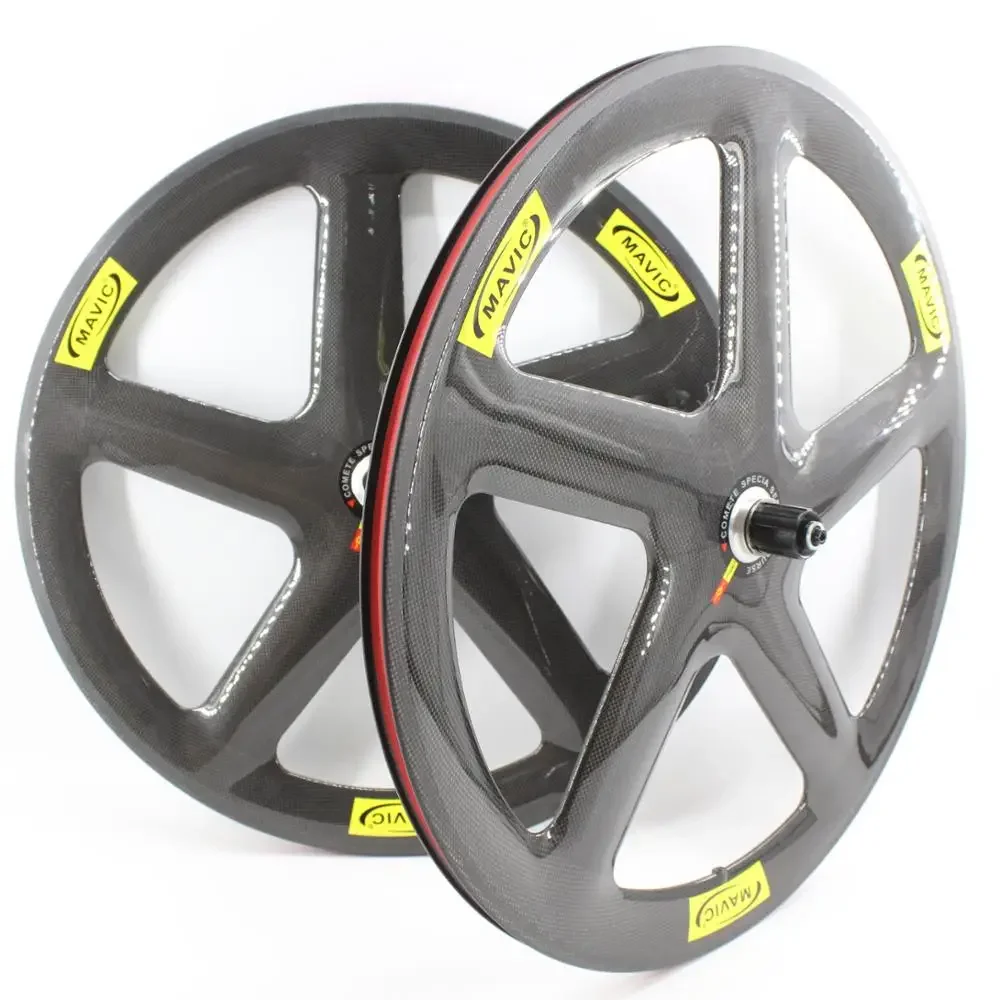 

Carbon 700C Road Track Fixed Gear Bike Five Spokes Wheelset Clincher Tubular 5 Spokes Bicycle Wheels 3K 12K Disc / V Brake