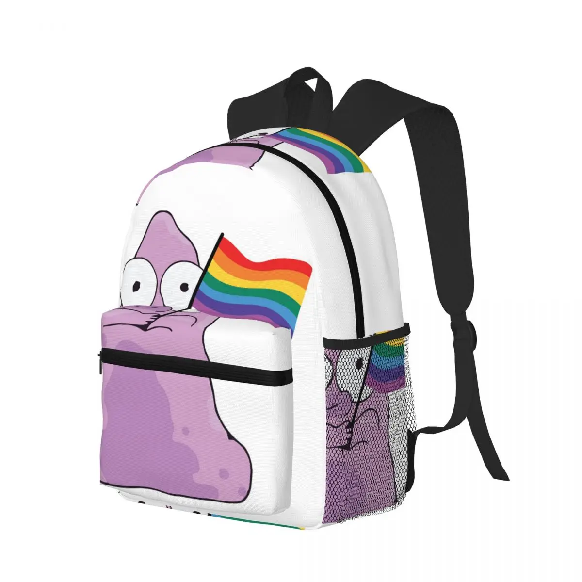 Cartoon Solar Opposites Holding Pride Flag Student Backpack School Bag Hiking Travel Daypack Boys Girls Bookbag Shoulder Bags