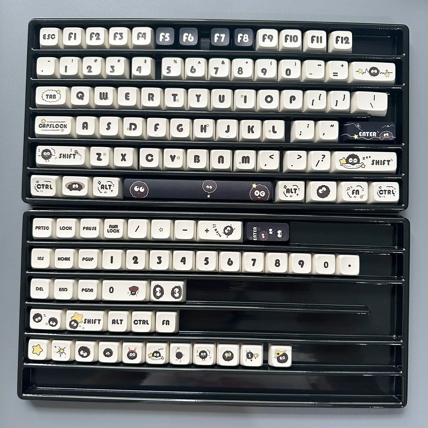 Comic Keycaps XDA Black and White Small briquet PBT Dye-Sub Big Set For Mechanical Gaming Keyboard MX Switches Hi75 Boy's Gift