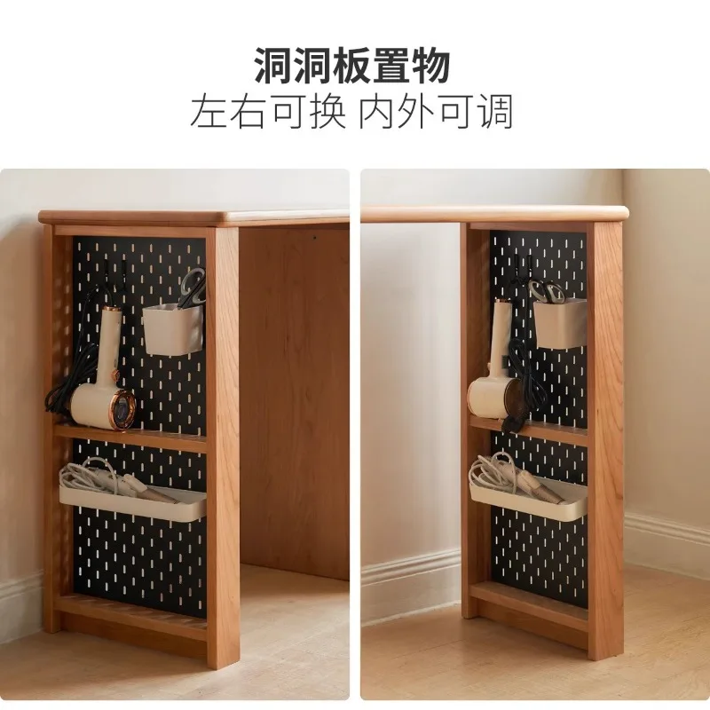 

Solid wood makeup table, cherry wood retro home corner makeup table, simple chest, dresser integrated