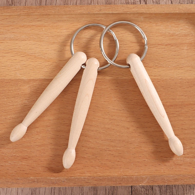 1Pc Mini Drum Sticks Keychain Wood Drumsticks Key Ring Keyfob Percussion Gift Drum Stick Car Key Chain Bag Hanging Accessories