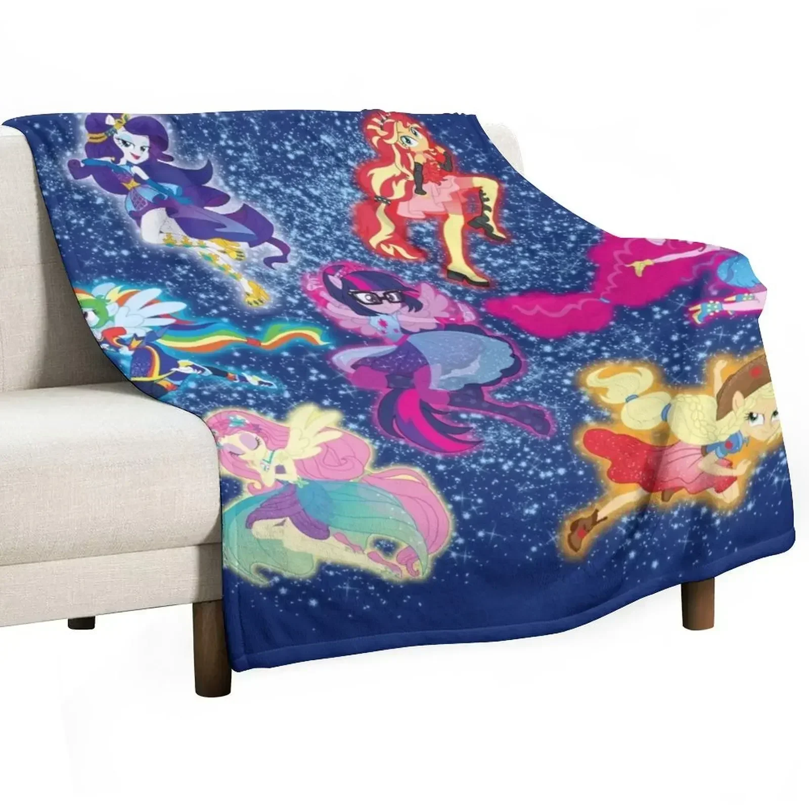 

Equestria Seven Power-Up Throw Blanket Summer Soft Comforter Blankets