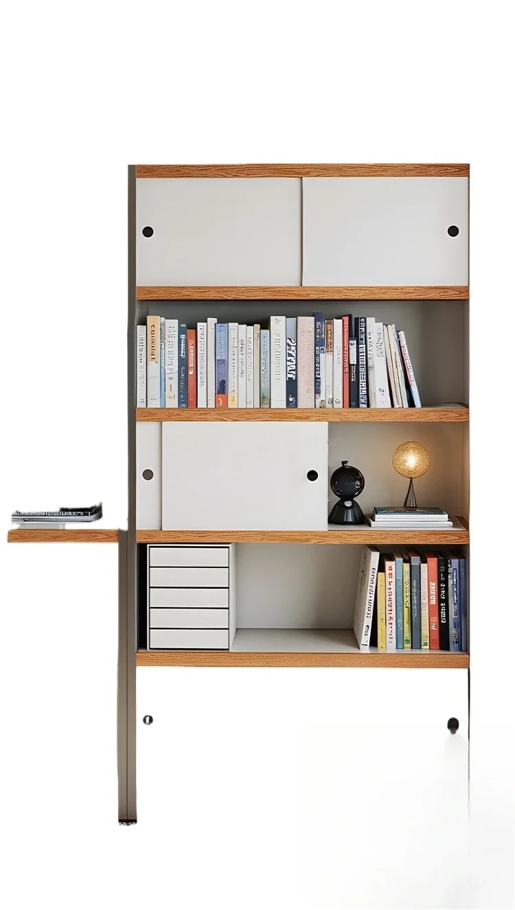 Bookcase Bauhaus retro bookshelf living room sofa integrated to the top whole wall display cabinet