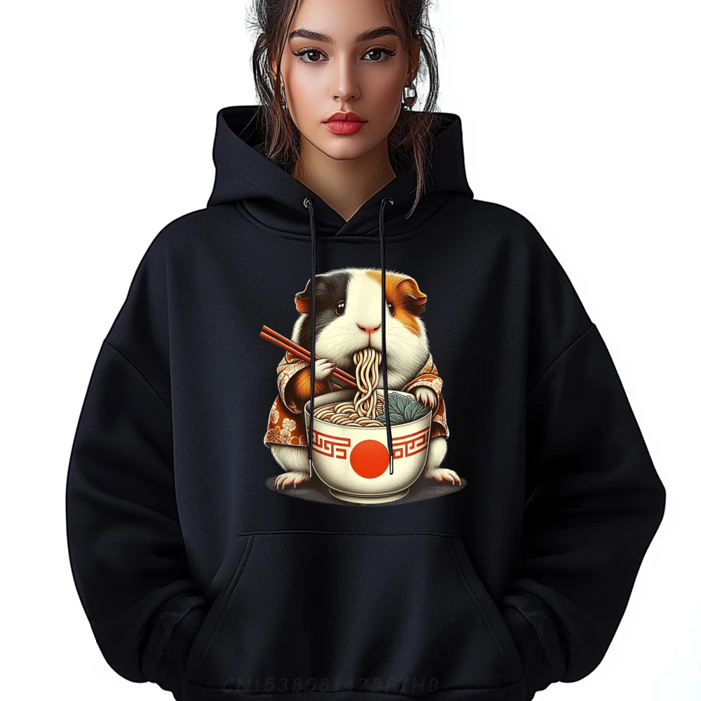 Guinea Pig Ramen Kawaii Neko Japanese Noodles Aesthetic Vintage Hoodie Men Men's Clothing Camisetas Hombre Big Size