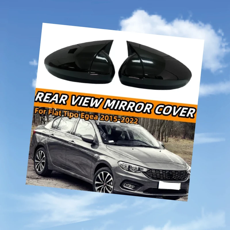 2X Cubiertas de Espejo Retrovisor Lateral para FIAT TIPO EGEA 2015-2022, Carcasas Decorativas para Espejos Retrovisores, Accesorios para Automóviles