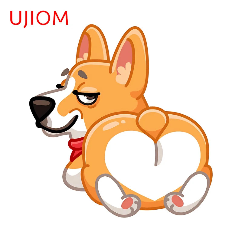 UJIOM Lustiger Cartoon-Corgi-Wandaufkleber, amüsante Küchen, Kühlschrank, Rauch, Auspuff, Aufkleber, kreative wasserdichte Schlafzimmerdekoration