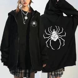 Hunter X Hunter Spider Print Anime Zipper Hoodie Men Women Gothic Y2K Zip Up Jacket Hoodies Casual Sweatshirt Coat Streetwear