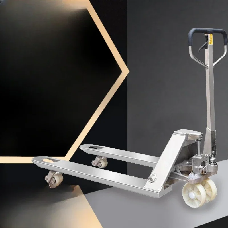 

Manual 304 stainless steel, forklift manual hydraulic truck 2T3T ground cattle lifting pallet loading and unloading manual