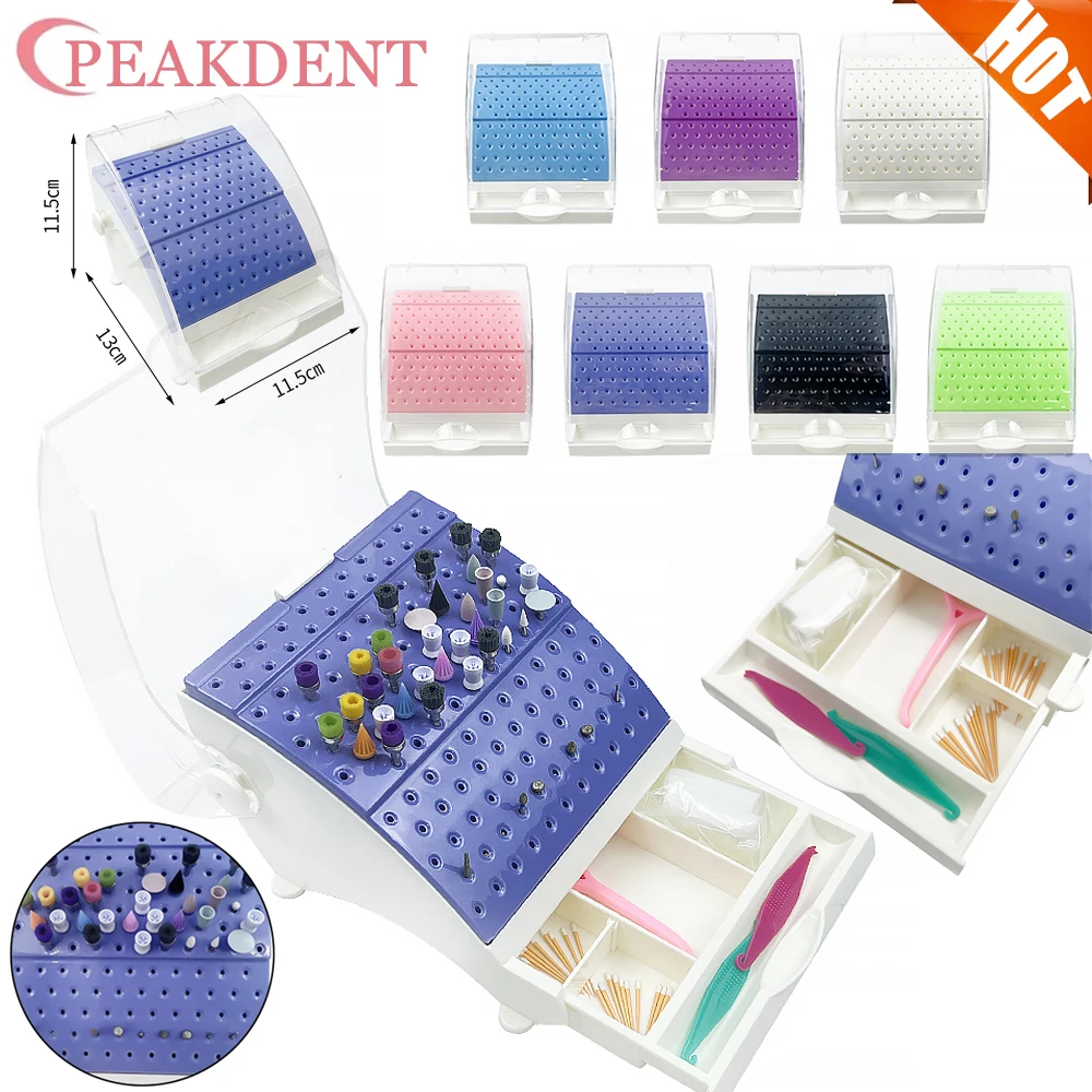 

142 Holes Dental Burs Box Autoclave Sterilizer Dentist Tools Drill Case Disinfection Holder Plastic Dentistry Instrument Holder