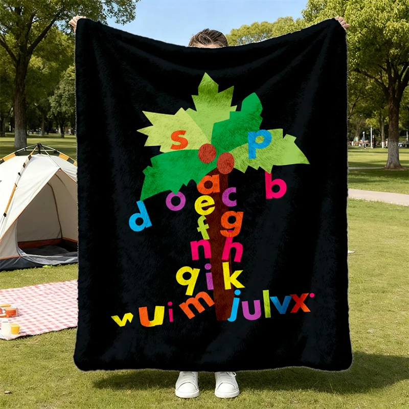 Letters Chicka Chicka Boom Boom T, Flannel Blanket, Teacher Life Flannel Throw, Cozy Blanket, Teacher Warm Blanket