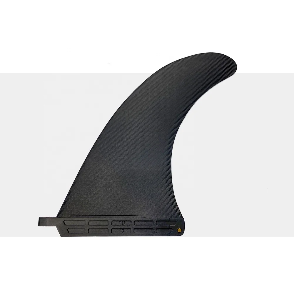 10 ''Kunststoff Surf Fin Single Fin Sup Single Center Fin Carbon Oberfläche mit Schraube Sup Paddle Board Zubehör