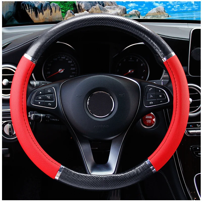 new advanced sense simple peach wood grain car steering wheel cover non-slip four seasons General Motors handle cover