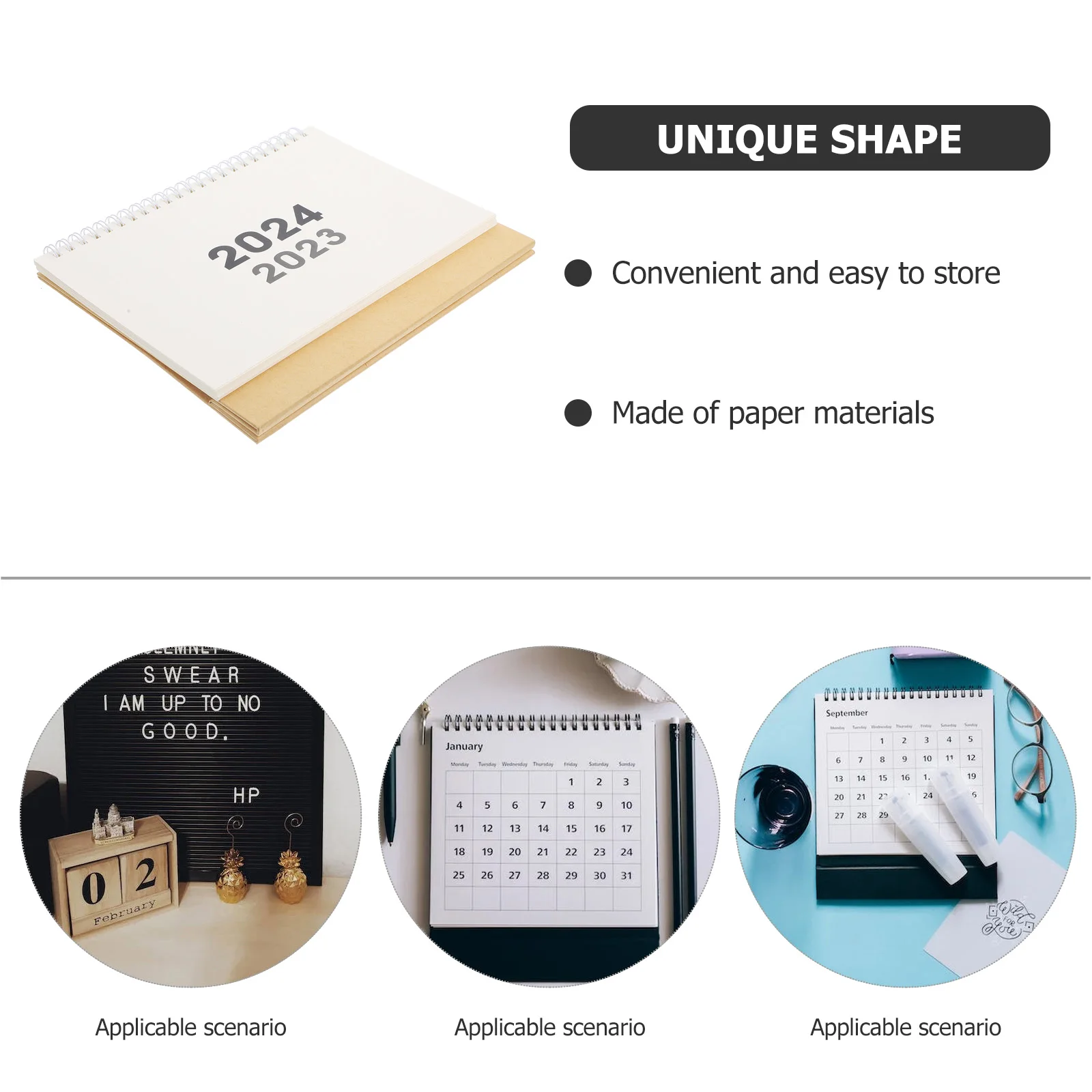

1pc Minimalist Desktop Paper Standing Month For Office Home Decor Small Desk Calendar Noting Planner Portable Daily Use Mini