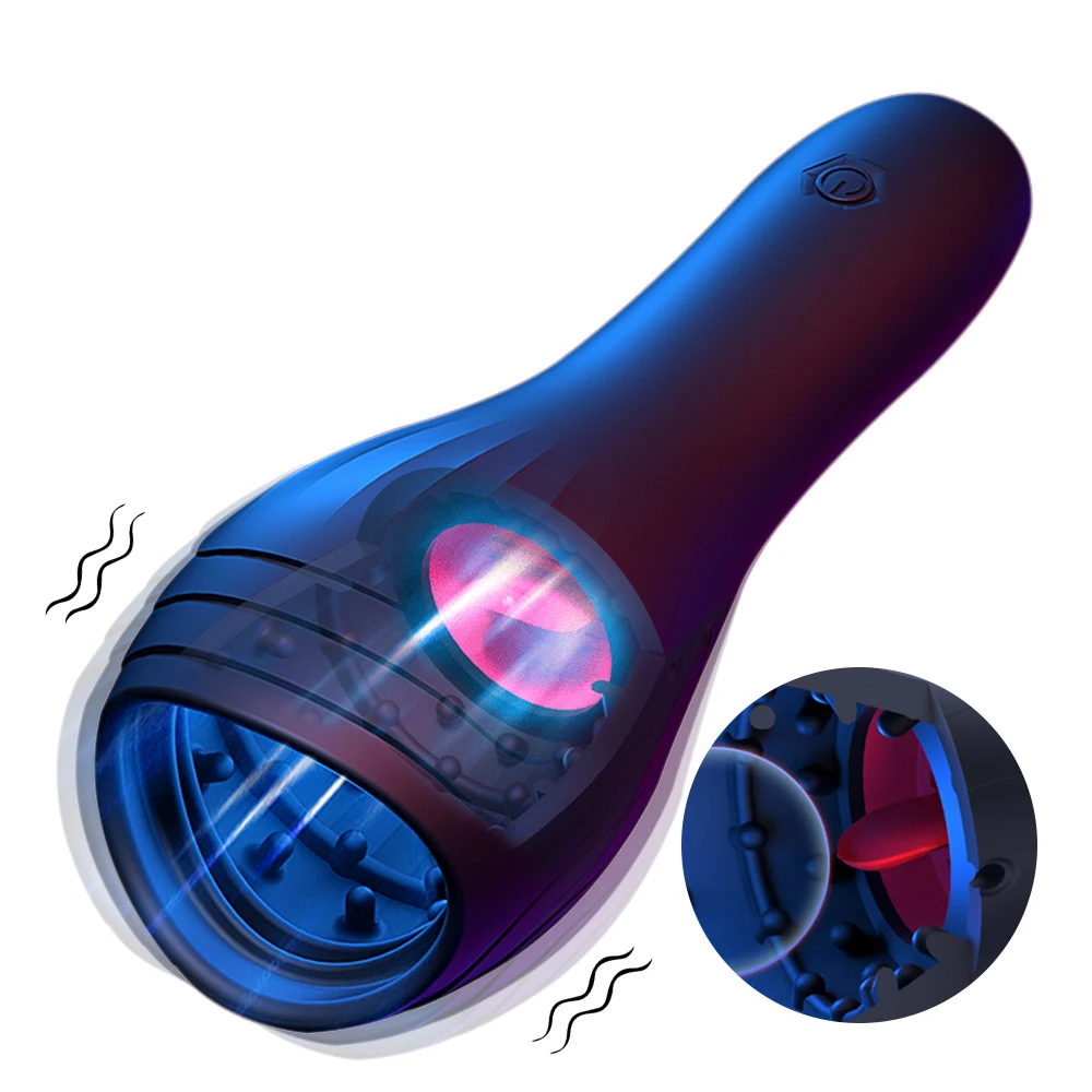 Sex Toys for Men Rechargeable Penis Massager with 10 Vibrators Male Masturbator Delay Lasting Glans Trainer Men's Glans Vibrator