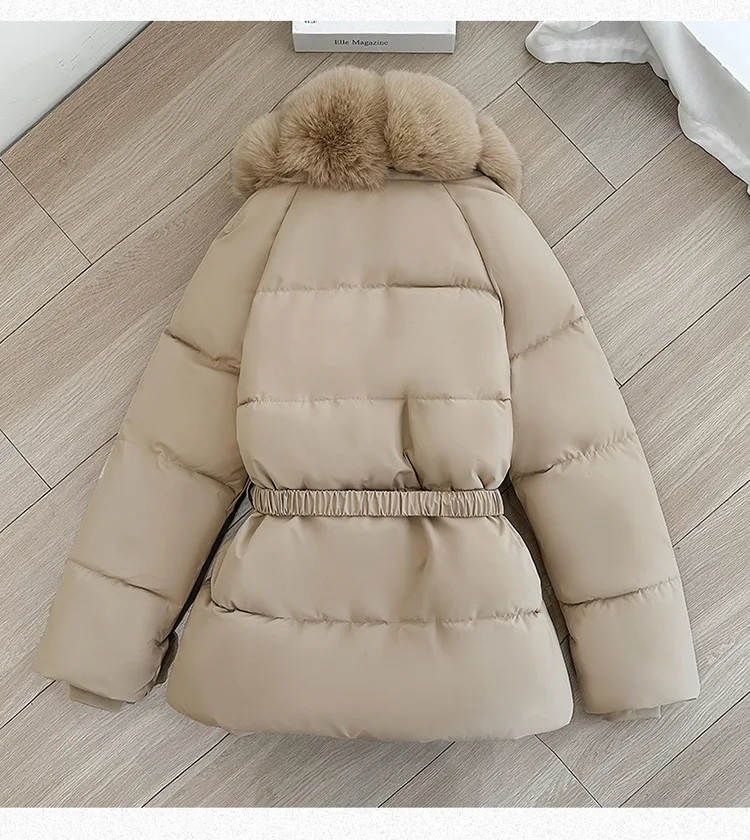 Women Parkas Coats Solid Jackets Mid Length Zipper Pocket Turn Down Collar Long Sleeves Cinched Waist Casual 2026 Autumn Winter
