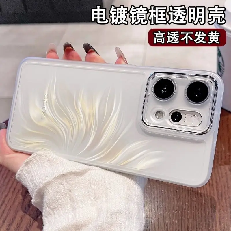 For OPPO Reno 14F 13F 14 13 pro Case Luxury silicone skin-friendly transparent TPU Cover For OPPO Reno14F 5G Shockproof  Funda