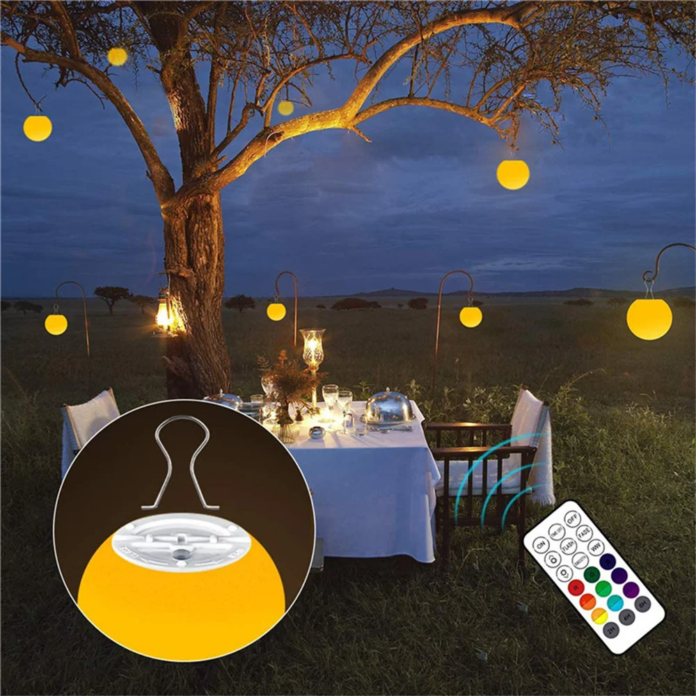 2pcs Recharge RGB Floating Pool Light 3inch 7.8cm LED Pool Ball Lights with Remote IP67 Bath toy for Outdoor Garden Swimming