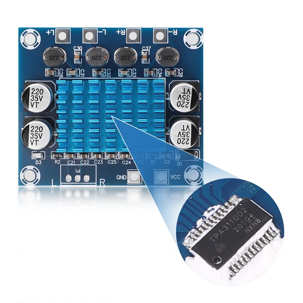 1PCS DC12-26V 2*120W Dual Kanal Digital Stereo Audio Power Verstärker Bord High Power CS8673 DIY 240W Amplificador Sound Board – Detail 7