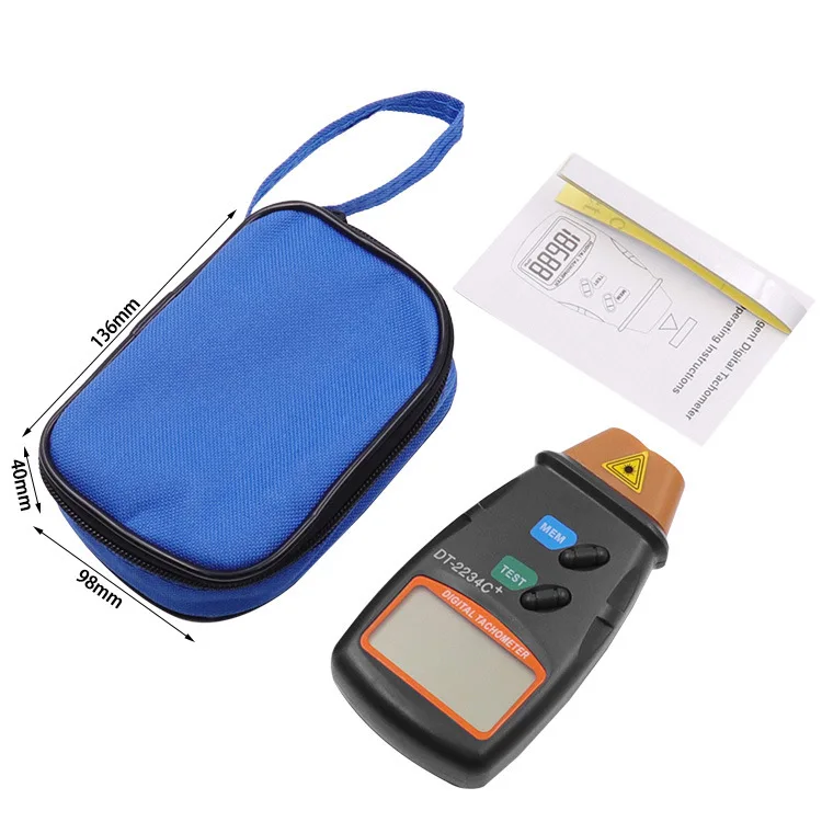 Tacômetro Laser Digital Portátil Medidor de Rpm Motor sem Contato Medidor de Velocidade de Torno Revolução Rotação Dt2234c Testador de Velocidade