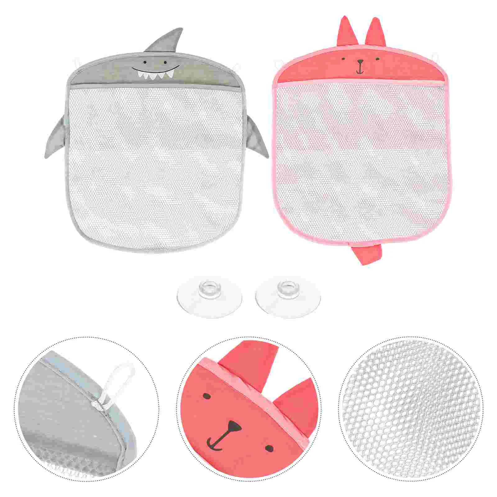 2 Pcs Wall Mounted Storage Pouch Pet Toys Bascket Bag Bags Bath Bathroom Hanging