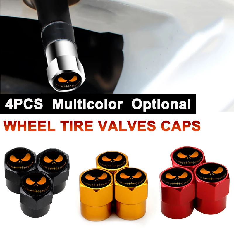 4PCS Grimace Pattern Car Tire Decoration Valve Cap Cat Valve Cap Dustproof Valve Cap For Volkswagen Nissan Land Rover Audi Ford