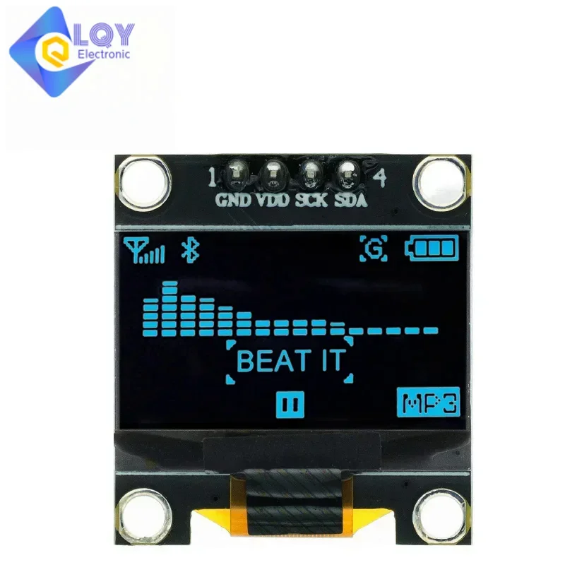 LQY 0.96 inch IIC SPI Serial 7/4Pin White/Blue/Yellow Blue/Yellow OLED Display Module SSD1306 12864 LCD Screen Board for Arduino