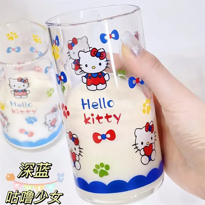 แก้วลาย Hello Kitty ตัวการ์ตูนน่ารักสำหรับเด็กผู้หญิงถ้วยใส่น้ำพร้อมหลอดใส่นมตัวการ์ตูนน่ารักน่ารัก