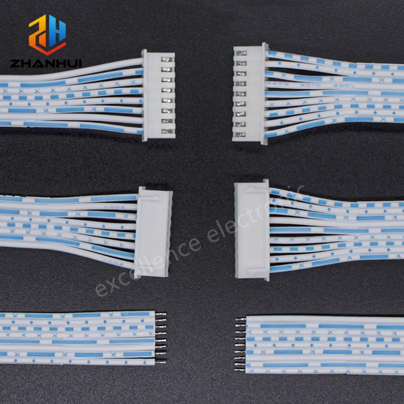 10Pcs XH2.54 Connector Cable 24AWG UL2468 Blue White Terminal Wire 2-12 Pin Pitch 2.54mm Plug Line (10/20/30cm)