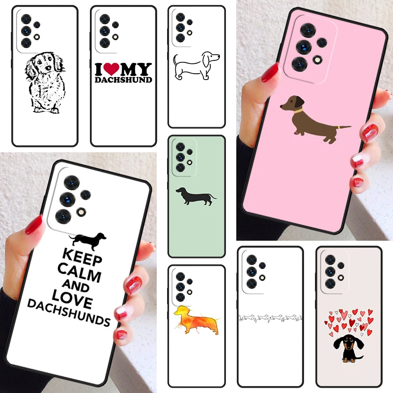 Dachshund Doxie Dackel Cute Phone Case Cover For Samsung Galaxy A52 A72 A73 A20e A21S A50 A70 A42 A31 A40 A51 A71 A32 A80 A91