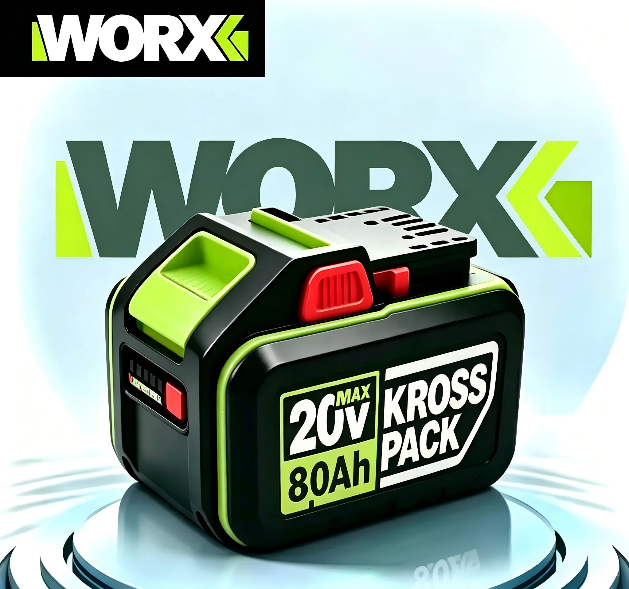 WORX 20V MAX 8.0Ah High Capacity Lithium Ion Battery Long Life KROSS PACK Rechargeable Battery for Various Electric Power Tools