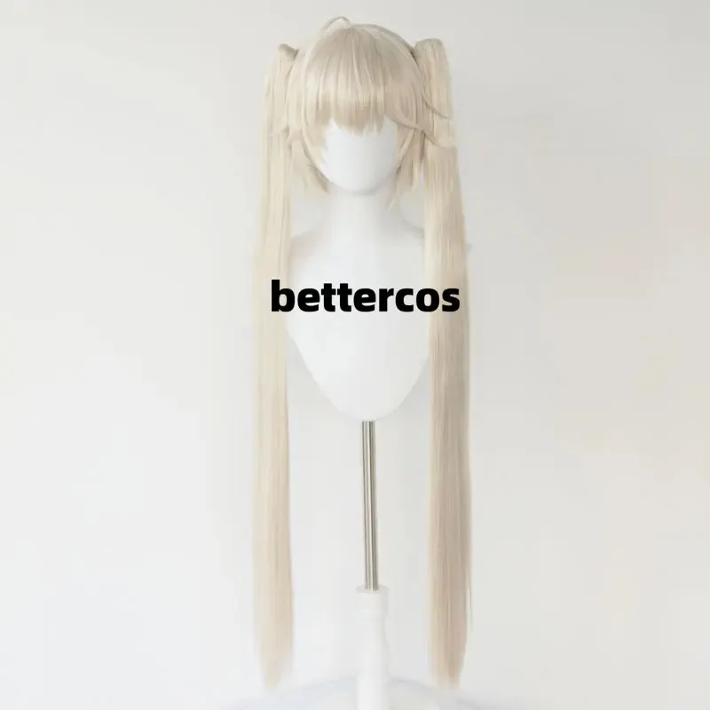 Peluca de Cosplay de Anime Kasugano Sora, peluca larga y recta de 100Cm con dos coletas de chip, pelucas de pelo resistentes al calor + gorro de peluca