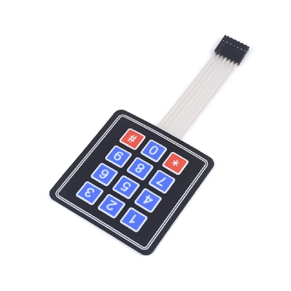 Membrane switch key module 3*4 matrix keyboard microcontroller external extension keyboard membrane keys