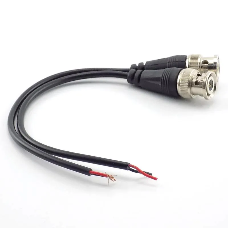 BNC Connector Male to Double Female Plug DC Power Cable Pigtail Wire Adapter Line For CCTV Camera Home Security BNC Monitor A5