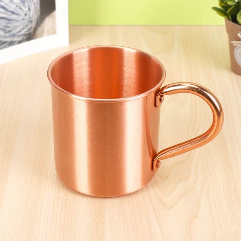 Pure Copper Moscow Mule Mug Solid Smooth Without Inside Liner For Cocktail Coffee Beer Milk Water Cup Home Bar Drinkware Cool