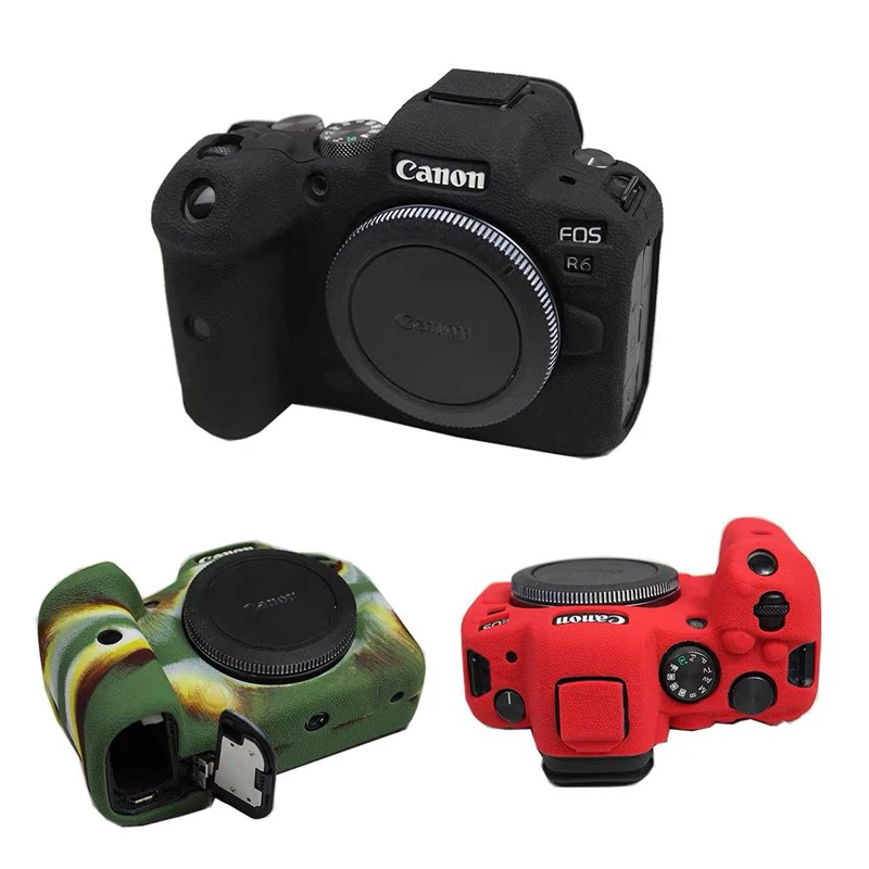 Soft Silicon Sleeve Armor Skin Case Body Cover Protector for Canon EOS R6 EOSR6 Mirrorless Camera Shell Protective Video Bag